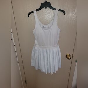 All In Motion White Pleated Mini Dress With Shorts Womens Size M Preppy Tennis